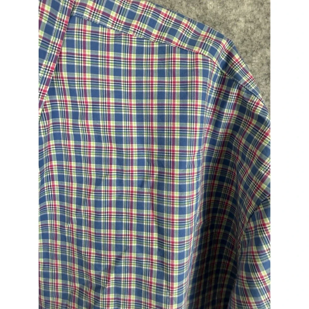 Polo Ralph Lauren Shirt Mens 3XB Big Plaid Long Sleeve Pink Blue Button Up Pony